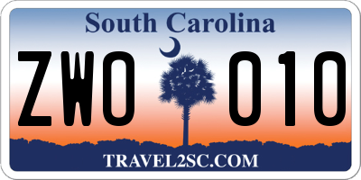 SC license plate ZWO010