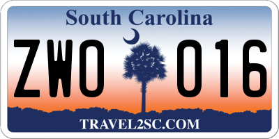 SC license plate ZWO016