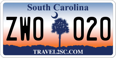 SC license plate ZWO020