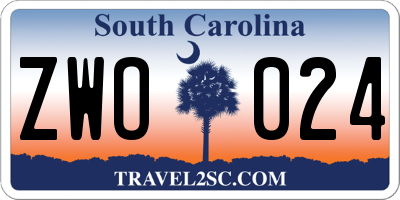 SC license plate ZWO024