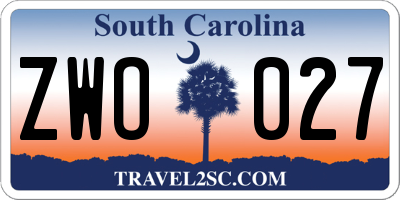 SC license plate ZWO027