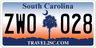 SC license plate ZWO028