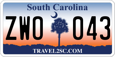 SC license plate ZWO043
