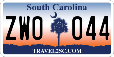 SC license plate ZWO044