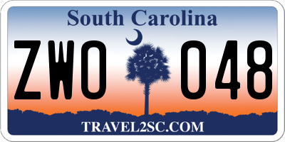 SC license plate ZWO048