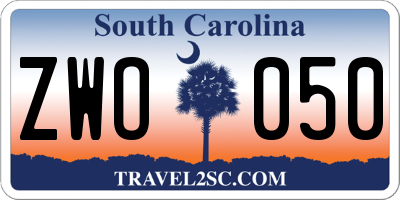 SC license plate ZWO050