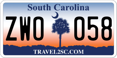 SC license plate ZWO058