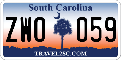 SC license plate ZWO059
