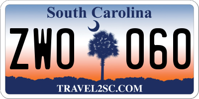 SC license plate ZWO060