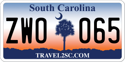 SC license plate ZWO065