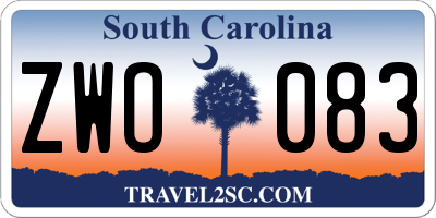 SC license plate ZWO083