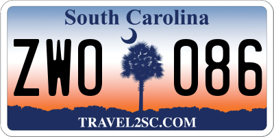 SC license plate ZWO086
