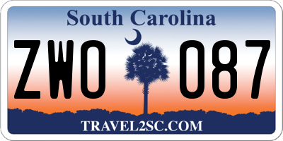 SC license plate ZWO087