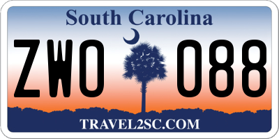SC license plate ZWO088
