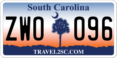 SC license plate ZWO096