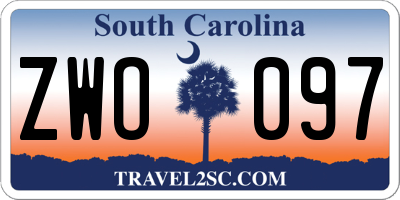 SC license plate ZWO097