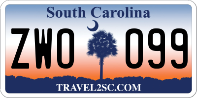 SC license plate ZWO099