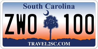 SC license plate ZWO100