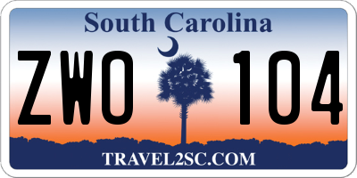 SC license plate ZWO104