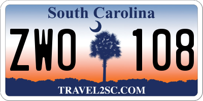 SC license plate ZWO108