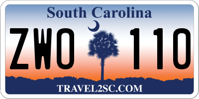 SC license plate ZWO110