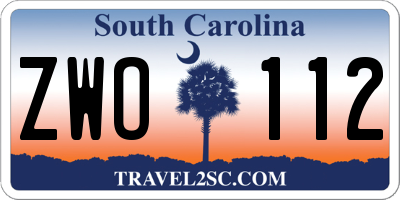 SC license plate ZWO112