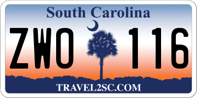 SC license plate ZWO116