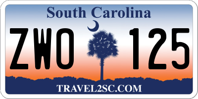 SC license plate ZWO125