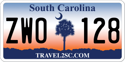 SC license plate ZWO128