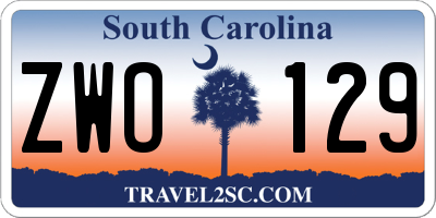SC license plate ZWO129