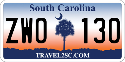 SC license plate ZWO130