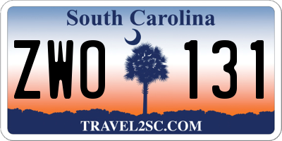 SC license plate ZWO131