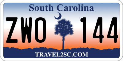 SC license plate ZWO144