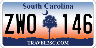 SC license plate ZWO146