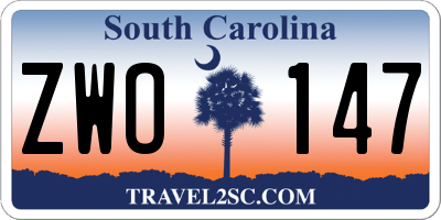 SC license plate ZWO147