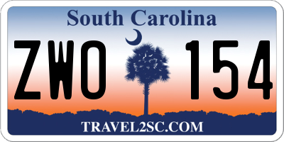 SC license plate ZWO154