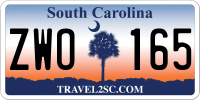 SC license plate ZWO165