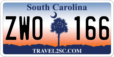 SC license plate ZWO166