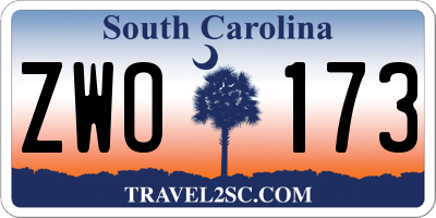 SC license plate ZWO173