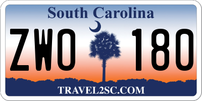 SC license plate ZWO180