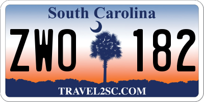 SC license plate ZWO182