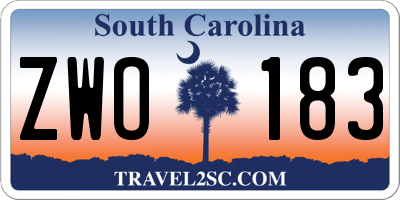 SC license plate ZWO183