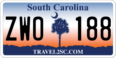 SC license plate ZWO188