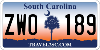 SC license plate ZWO189