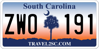 SC license plate ZWO191