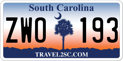 SC license plate ZWO193