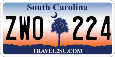 SC license plate ZWO224