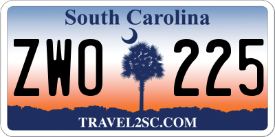 SC license plate ZWO225