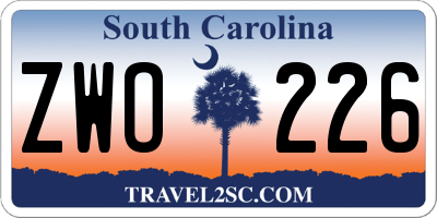 SC license plate ZWO226