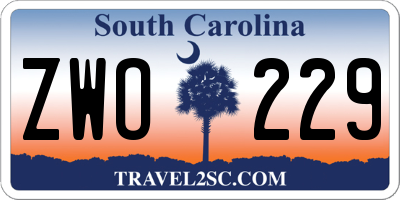 SC license plate ZWO229